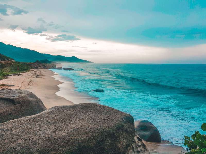Das praias do Tayrona Arrecifes é bela mas proibida para o banho